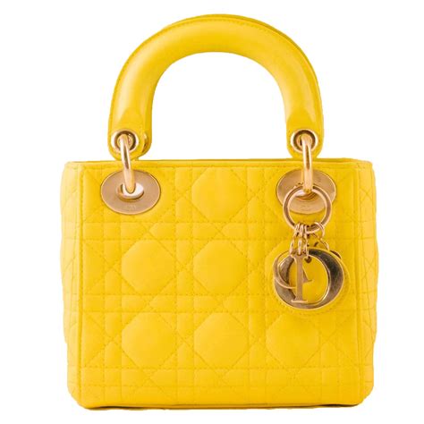 lady dior mini yellow